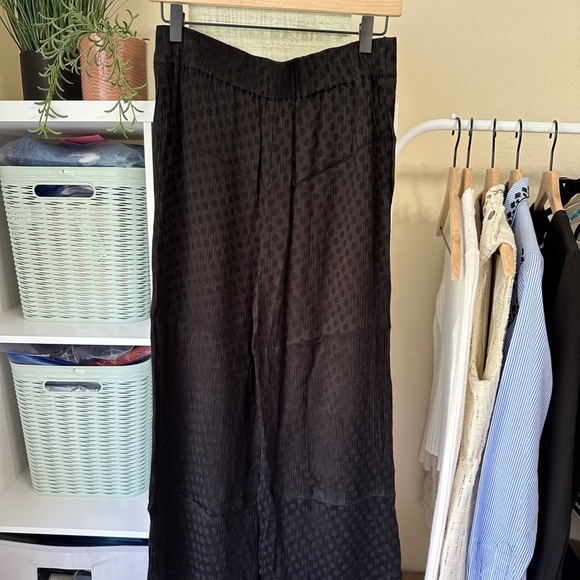 Madewell  |  Drapey Jacquard Huston Pull on pant black size M - Picture 10 of 11